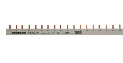 SCHRACK - BS990124 Nyelves sínezés, 4 pólusú (L1,N,L2,N,L3,N), 16mm², 1m