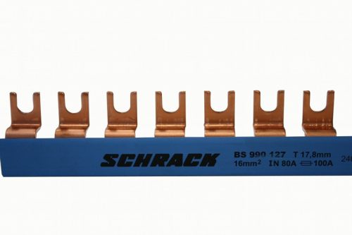 SCHRACK - BS990127 Villás sínezés, N vezető, szigetelt/kék, 16mm², 1m