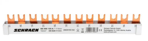 SCHRACK - BS990155A Kompakt sínezés, 12xBM 1p vagy  4xBM 3p, 10mm², 12KE