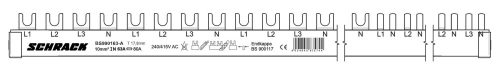 SCHRACK - BS990163A Sínezés, 1xRCCB 4p, 3xMCB 4p, 12xMCB 1+N/1KE, 28KE