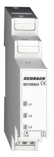 SCHRACK - BZ106803 Sorbaépíthető 3 fázisú jelzőlámpa, 230/400V, 1KE