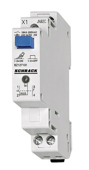 SCHRACK - BZ117121 Sorbaépíthető kapcsoló, 2z, 16A + LED 230V AC/DC 1KE