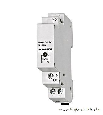 SCHRACK - BZ117904 Sorbaépíthető jelzőlámpa, LED 110-240V AC/DC, piros/zöld 1KE