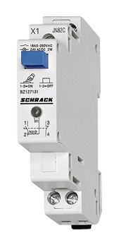 SCHRACK - BZ127531 Sorbaépíthető nyomógomb, 1z+1ny, 16A + LED 24V AC/DC 1KE