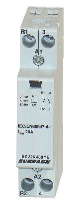 SCHRACK - BZ326438ME AMPARO sorbaépíthető mágneskapcsoló 20A, 1z+1ny, 230V AC 1KE