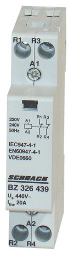 SCHRACK - BZ326439 Sorbaépíthető mágneskapcsoló 20A, 2ny, 230V AC 1KE