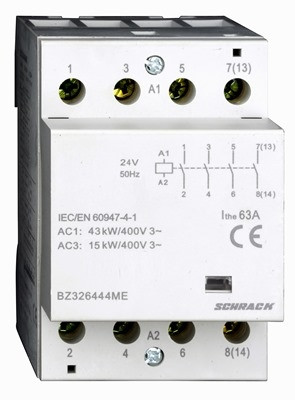 SCHRACK - BZ326444ME AMPARO sorbaépíthető mágneskapcsoló 63A, 4z, 230V AC 3KE