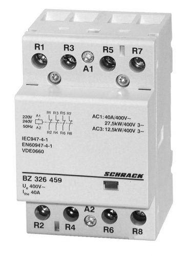 SCHRACK - BZ326459 Sorbaépíthető mágneskapcsoló 40A, 4ny, 230V AC 3KE