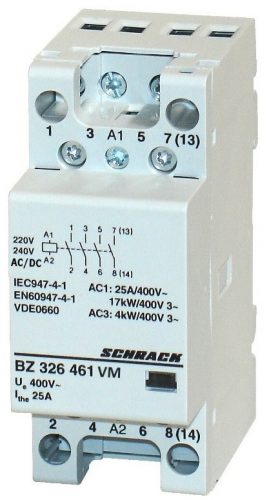 SCHRACK - BZ326461VM Sorbaépíthető mágneskapcsoló 25A, 4z, 230V ACDC 2KE