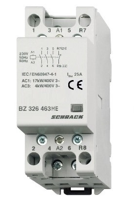 SCHRACK - BZ326463ME AMPARO sorbaépíthető mágneskapcsoló 25A, 3z+1ny, 230V AC 2KE