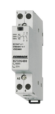 SCHRACK - BZ326480 Sorbaépíthető mágneskapcsoló 25A, 2n, 24V AC 2KE