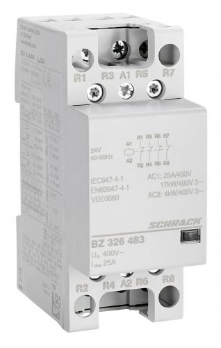 SCHRACK - BZ326483 Sorbaépíthető mágneskapcsoló 25A, 4ny, 24V AC 2KE