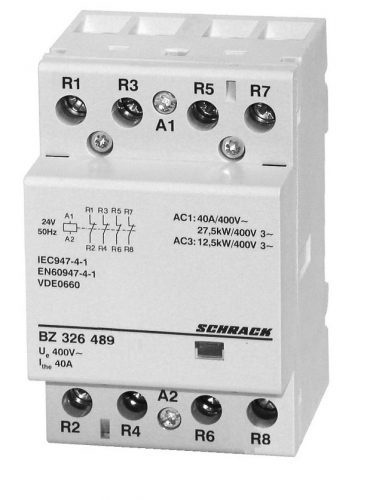 SCHRACK - BZ326489 Sorbaépíthető mágneskapcsoló 40A, 4n, 24V AC 2KE