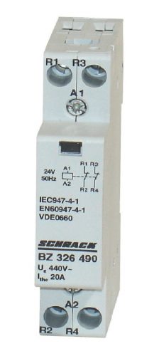 SCHRACK - BZ326490 Sorbaépíthető mágneskapcsoló 20A, 2n, 24V AC 1KE