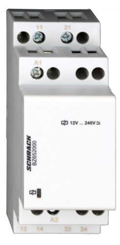 SCHRACK - BZ652000 Sorbaépíthető relé, 2v, 12-240VAC/DC, 8A, 2KE