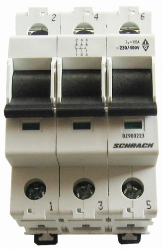 SCHRACK - BZ900223 Sorbaépíthető leválasztó kapcsoló, 125A, 3 pólusú, 3KE