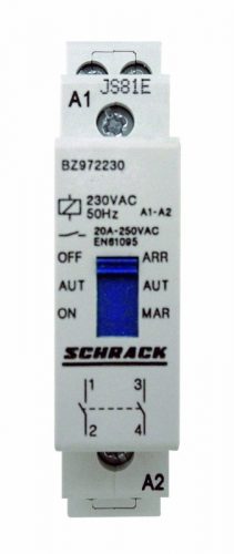 SCHRACK - BZ972230 Tarifaváltó mágneskapcsoló 20A, 2z, 230VAC 1KE