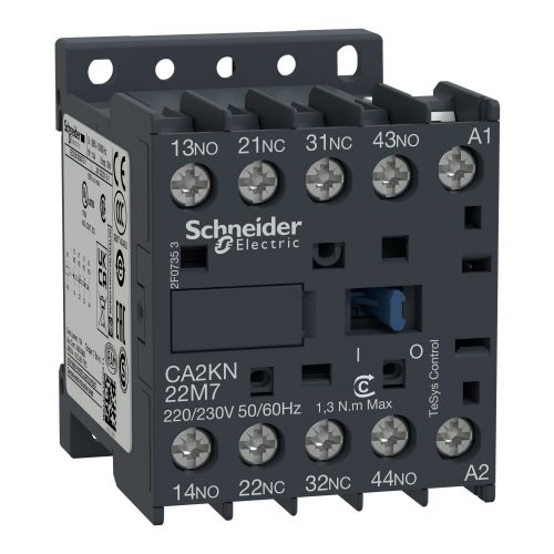 SCHNEIDER CA2KN22E7 - Segédkapcsoló 2 záró, 2 nyitó, AC, 50/60 Hz