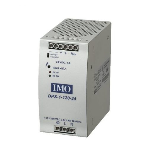 IMO - DPS-1-120-24DC, 5A tápegység - Tápegység, 120W, be:115/230VAC ki:24VDC 5A - HD Hungária - DPS-1-120-24DC