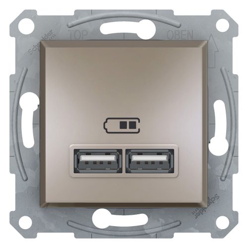 SCHNEIDER EPH2700269 - ASFORA Dupla USB töltő, 2.1A, A+A, bronz