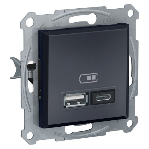 SCHNEIDER EPH2700371 - ASFORA Dupla USB töltő, 2.4A, A+C, antracit