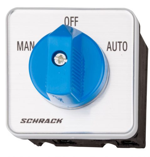 SCHRACK - IN006221 Átkapcsoló, MAN-OFF-AUTO, 4 pontos rögzítésű, 20A, 2p, M10HE