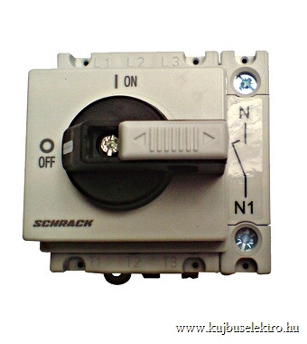 SCHRACK - IN8R1425 Főkapcsoló, 0-1, sorbaépíthető, 4 pólusú, 40A/AC23 16kW