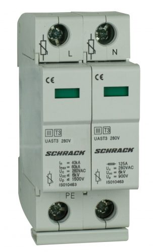 SCHRACK - IS010461 T3/D - levezető komplett, 2p, 280V - UAS sorozat