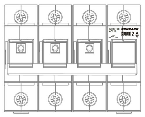 SCHRACK - IS503108 CORON 2 biztosítós kapcsoló, 3+N, DO2/63A