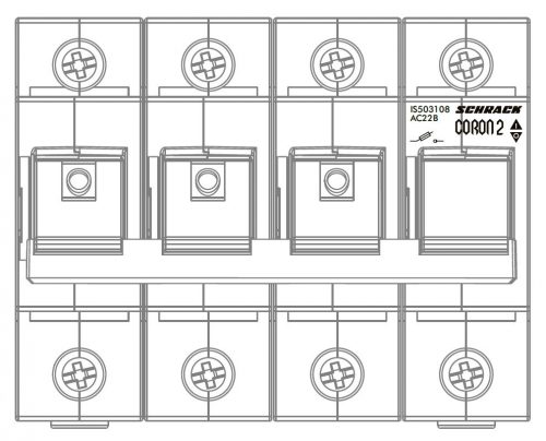 SCHRACK - IS503108 CORON 2 biztosítós kapcsoló, 3+N, DO2/63A