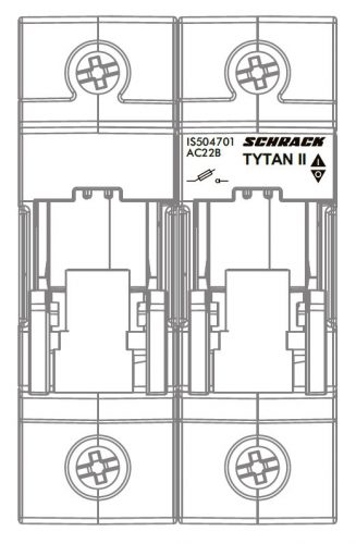 SCHRACK - IS504D09 TYTAN II, 2 pólusú, 63A, főkapcsolóval, 24-60VDC