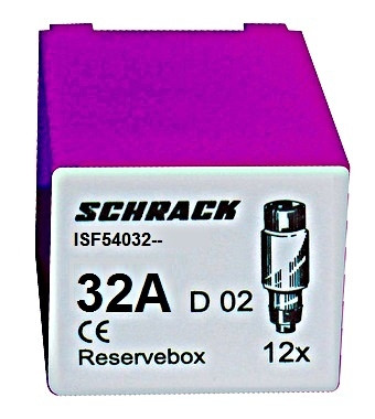 SCHRACK - ISF54032 Biztosító betét tartóval, D02 / 32A