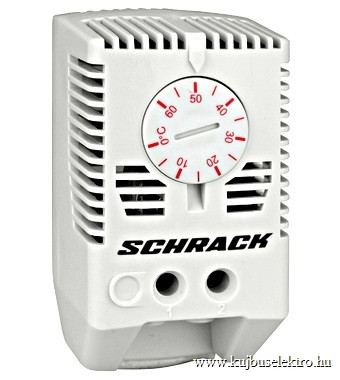 SCHRACK - IUK08565 Termosztát szekrényfűtéshez, 0-60°C, 1ny, 10A, piros