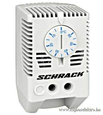 SCHRACK - IUK08566 Termosztát szekrény szellőzéshez, 0-60°C, 1z, 10A, kék