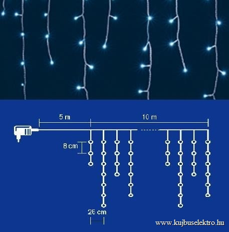 SOMOGYI ELEKTRONIC - KAF 200L 10M/BL - LED-es fényfüggöny, 200 db kék LED, kültéri