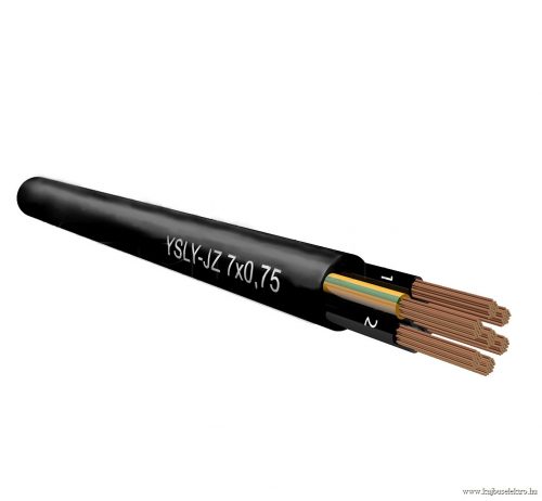 YSLY-Jz 0,6/1kV - fekete -  4x 2,5mm² PVC szigetelésű, sodrott réz erű, UV és csepegő alajálló vezérlőkábel