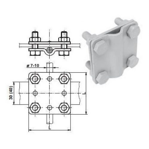 KK 20848 SR 03 K Földelő kapocs 55mm,4db M8 csavar anyával, FeZn