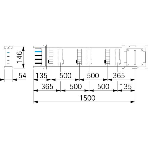 SCHNEIDER KSA400ED4156 - Egyenes elem, 400 A, 1,5 m