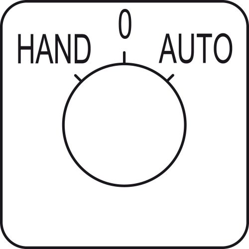 SCHNEIDER KZ18434 - Harmony K bütykös kapcsoló címke, HAND-O-AUTO - 45 x 45 mm