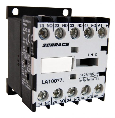 SCHRACK - LA100775 Mini segédmágneskapcsoló 4 záró 24VDC, 3A