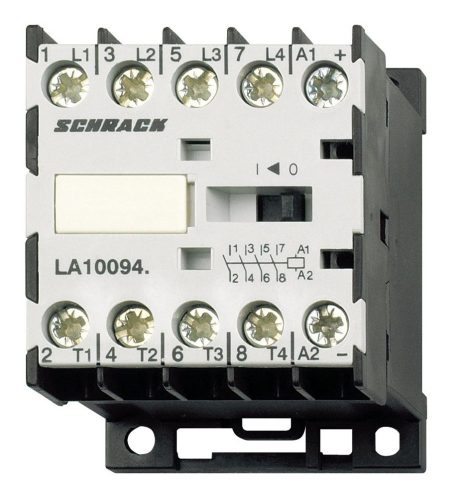 SCHRACK - LA100943 Mini mágneskapcsoló, 4kW, 4z, 230VAC 9A AC3, 20A AC1