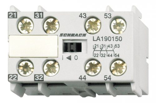 SCHRACK - LA190150 Segédérintkező AC15 3A/230V 2z+2ny, LA1 mini mágneskapcsoló