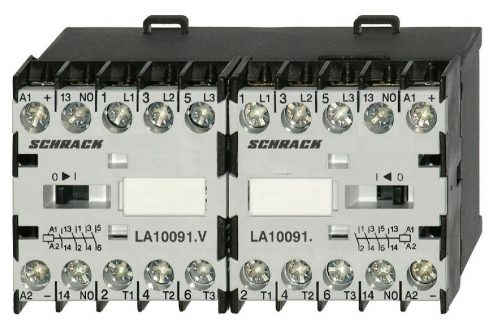 SCHRACK - LA1W09W510 Mini irányváltó mágneskapcsoló kombináció 4kW 24VDC, 1z