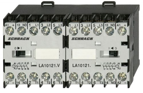 SCHRACK - LA1W12W010 Mini irányváltó mágneskapcsoló kombináció 5,5kW 24VAC, 1z