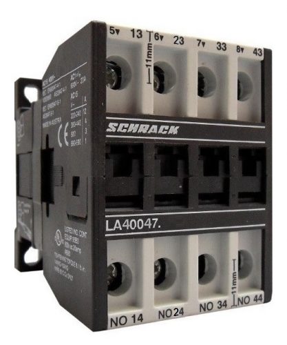 SCHRACK - LA400475N DC segédmágneskapcsoló, 4A, 24VDC, AC15, 4 záró