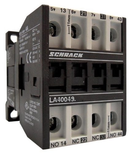 SCHRACK - LA400495N DC segédmágneskapcsoló, 4A, 24VDC, AC15, 2 záró+ 2 nyitó