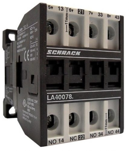 SCHRACK - LA400785 DC működtetésű segédmágneskapcsoló 3z+1ny, 24VDC, 12A