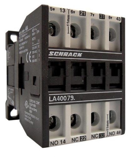 SCHRACK - LA400795 DC működtetésű segédmágneskapcsoló 2z+2ny, 24VDC, 12A