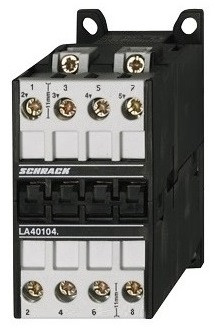 SCHRACK - LA401045 DC műk. mágneskapcsoló, 4kW, 4p., 24VDC, 10A AC3, 25A AC1