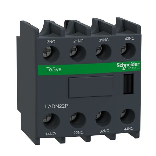 SCHNEIDER LADN22P - Segédérintkező blokk, homloklapi, 2Z+2NY, 4P kontaktorhoz, EN50012